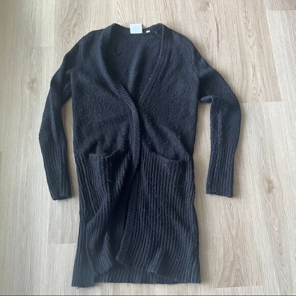 Cheap Monday Sweaters - Cheap Monday Hook chunky knit zip Front Cardigan Black small oversized